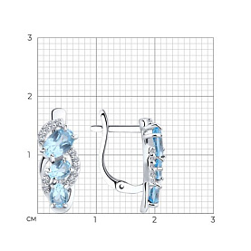 Серьги SOKOLOV - Серебро 925, Топаз, Фианит (арт. 92021139)