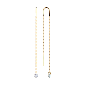 Серьги SOKOLOV - Золото 375, Фианит (арт. 028625-4)