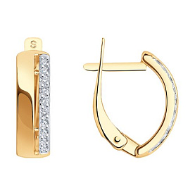 Серьги SOKOLOV - Золото 585, Фианит (арт. 027186)