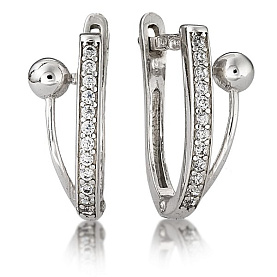 Серьги Галатея - Серебро 925, Фианит (арт. 3342.1)