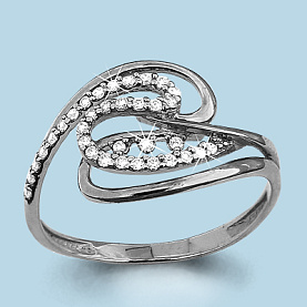 Кольцо Аквамарин - Серебро 925, Фианит (арт. 62811А.5)