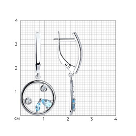 Серьги SOKOLOV - Серебро 925, Топаз, Фианит (арт. 92022105)