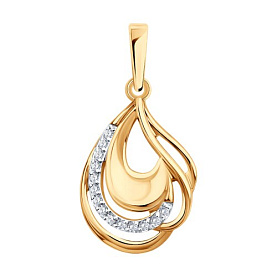 Подвеска SOKOLOV - Золото 585, Фианит (арт. 036713)