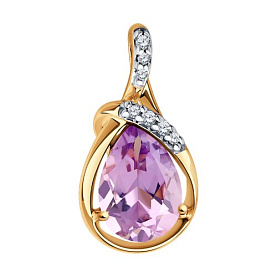 Подвеска Diamant - Серебро 925, Аметист, Фианит (арт. 93-330-01919-2)