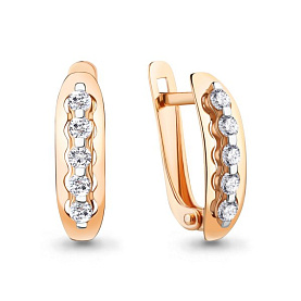 Серьги Аквамарин - Золото 375, Фианит (арт. 49229.8)