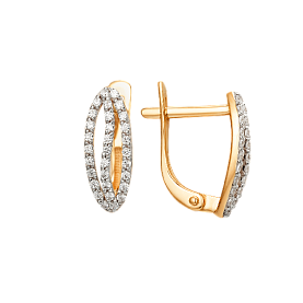 Серьги ЮФ Династия - Золото 585, Фианит (арт. 000862-1102)