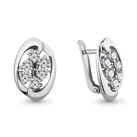 Серьги Аквамарин - Серебро 925, Фианит (арт. 46895А.5)