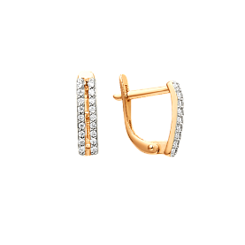 Серьги ЮФ Династия - Золото 585, Фианит (арт. 000512-1102)