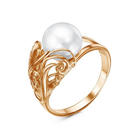 Кольцо Красная пресня - Серебро 925, Жемчуг культивированный (арт. 23313029)
