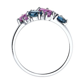 Кольцо SOKOLOV - Серебро 925, Аметист, Топаз лондон, Фианит (арт. 92014288)