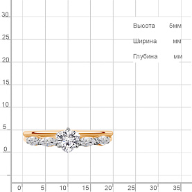 Кольцо Аквамарин - Серебро 925, Фианит (арт. 600087.6)