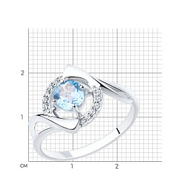 Кольцо Diamant - Серебро 925, Топаз, Фианит (арт. 94-310-00379-1)