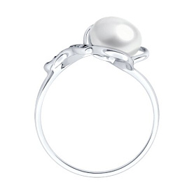 Кольцо SOKOLOV - Серебро 925, Жемчуг культивированный, Фианит (арт. 92014449)