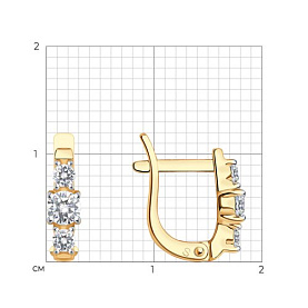 Серьги SOKOLOV - Золото 375, Фианит (арт. 026838-4)