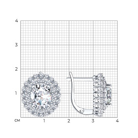 Серьги SOKOLOV - Серебро 925, Фианит (арт. 94027627-91)