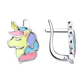 Серьги SOKOLOV - Серебро 925, Эмаль (арт. 94024308)