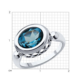 Кольцо SOKOLOV - Золото 585, Топаз лондон (арт. 716393-3)
