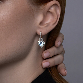 Серьги SOKOLOV - Золото 585, Топаз, Фианит (арт. 728796)