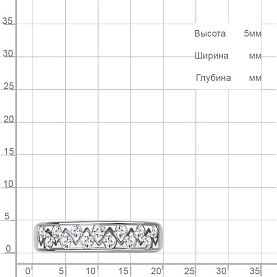 Кольцо Аквамарин - Серебро 925, Фианит (арт. 600719А.5)