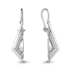 Серьги Аквамарин - Серебро 925, Фианит (арт. 48759А.5)