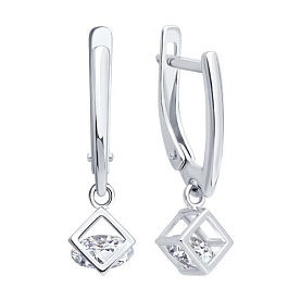 Серьги SOKOLOV - Серебро 925, Фианит (арт. 94027087)