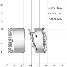 Серьги Аквамарин - Серебро 925, Фианит (арт. 48373А.5)