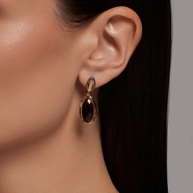 Серьги SOKOLOV - Золото 585, Раухтопаз, Фианит (арт. 727095)