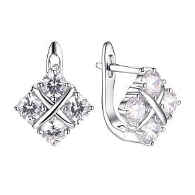 Серьги FRESH - Серебро 925, Фианит (арт. CZ-E01272-X-W-W-X-X)