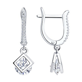 Серьги SOKOLOV - Серебро 925, Фианит (арт. 94026263-91)