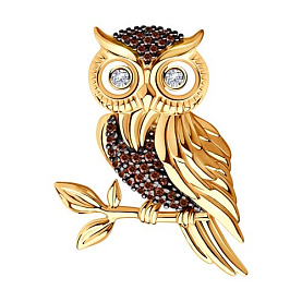 Брошь SOKOLOV - Серебро 925, Фианит (арт. 93040024)