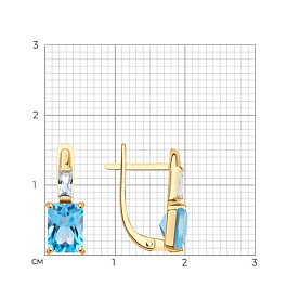 Серьги SOKOLOV - Золото 585, Топаз, Фианит (арт. 728979)