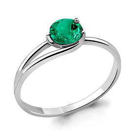 Кольцо Аквамарин - Серебро 925, Синтетический изумруд (арт. 63895П.5)