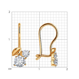 Серьги SOKOLOV - Золото 585, Фианит (арт. 026836)