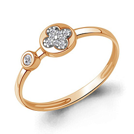 Кольцо Аквамарин - Золото 375, Фианит (арт. 600484А.8)