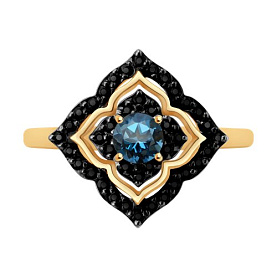 Кольцо SOKOLOV - Золото 585, Топаз, Фианит (арт. 717177)