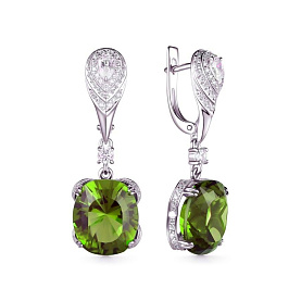 Серьги Дар - Серебро 925, Синтетический ситалл , Фианит (арт. С-5075рс318200)