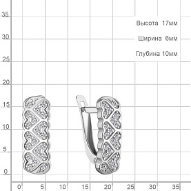 Серьги Аквамарин - Серебро 925, Фианит (арт. 400856А.5)