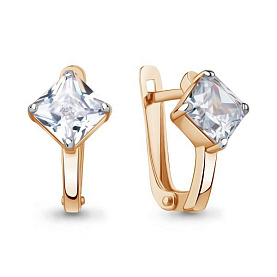 Серьги Аквамарин - Серебро 925, Фианит (арт. 400853.6)