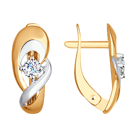 Серьги SOKOLOV - Золото 585, Фианит (арт. 027259)