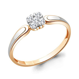 Кольцо Аквамарин - Золото 585, Фианит (арт. 68765А.1)