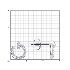 Серьги SOKOLOV - Серебро 925, Фианит (арт. 94027188-91)