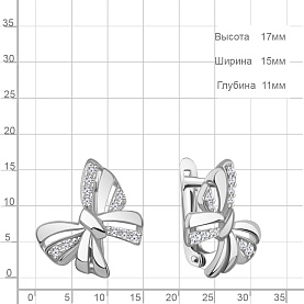 Серьги Аквамарин - Серебро 925, Фианит (арт. 401054А.5)