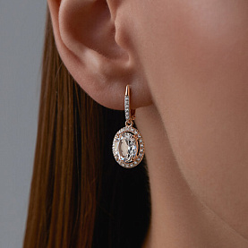 Серьги Diamant - Золото 585, Фианит, Горный хрусталь (арт. 51-321-02442-4)