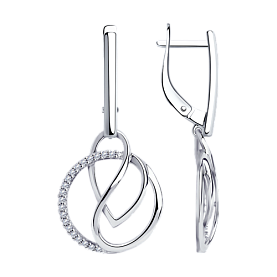 Серьги Diamant - Серебро 925, Фианит (арт. 94-121-00703-1)