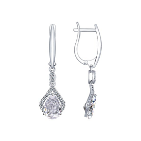 Серьги SOKOLOV - Серебро 925, Фианит (арт. 94022388)