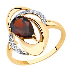 Кольцо Diamant - Золото 585, Гранат, Фианит (арт. 51-310-00938-1)