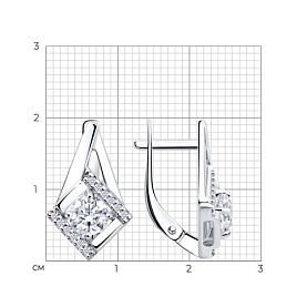 Серьги Diamant - Серебро 925, Фианит (арт. 94-120-00020-1)