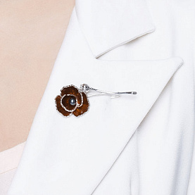 Брошь SOKOLOV - Серебро 925, Жемчуг имитация, Эмаль (арт. 94040175)