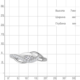 Кольцо Аквамарин - Серебро 925, Фианит (арт. 600094А.5)