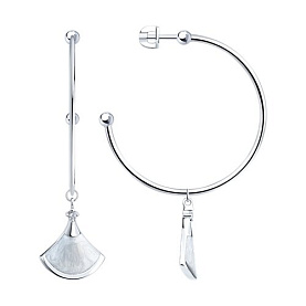 Серьги Diamant - Серебро 925, Фианит, Эмаль (арт. 94-122-02302-1)